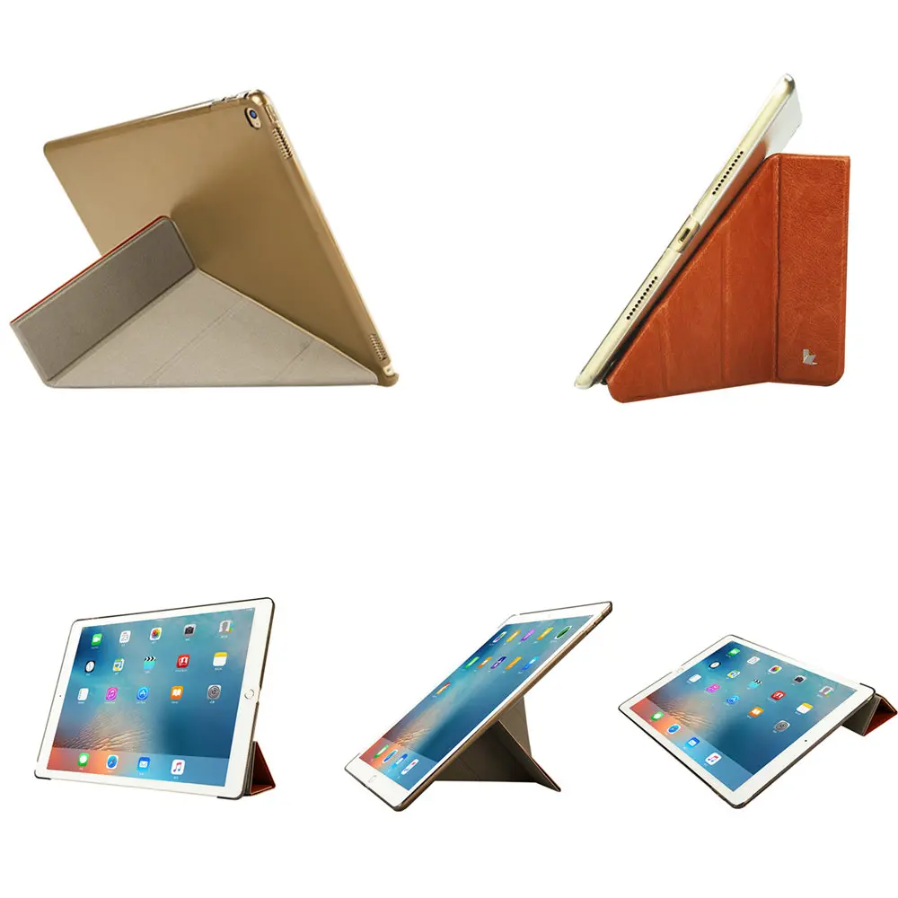 Jisoncase флип Кейс для iPad Pro 12 9 искусственная кожа прозрачная на планшет Фолио Смарт