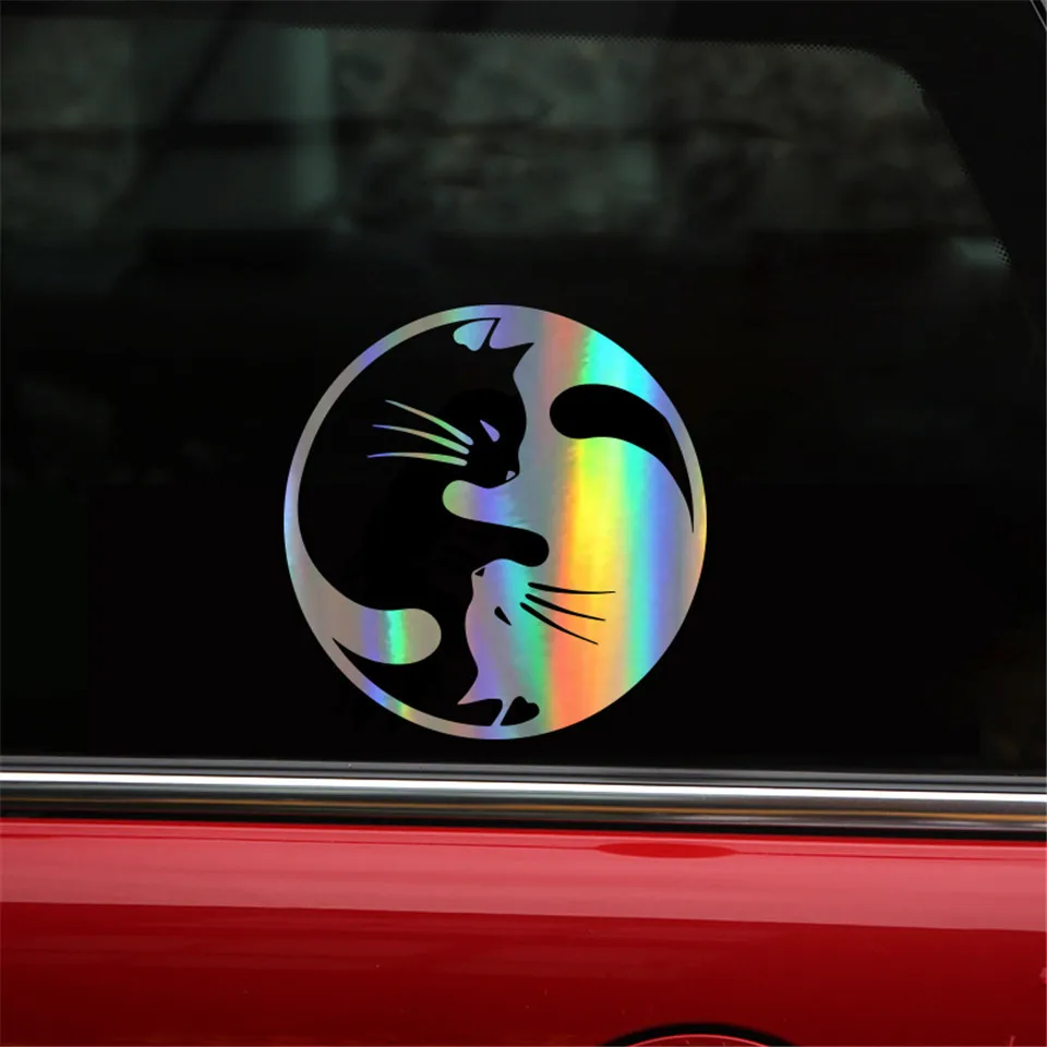 Yang Ying Cats Fashion Cartoon Car Sticker Window Decoration Personality Vinyl Decals Fashion Car Body Window Stickers 1515CM (6)