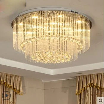 

Crystal lamp round living room lighting atmosphere Room master bedroom light ceiling lamp Restaurant lights modern minimalist