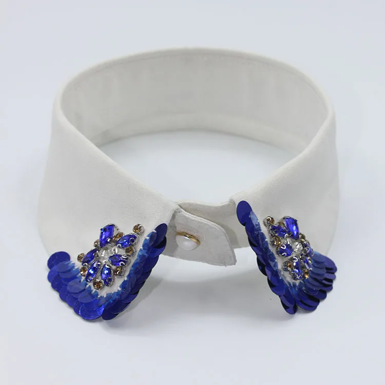 New 2015 women beaded collar white shirt collar detachable collar royal sequins & rhinestone