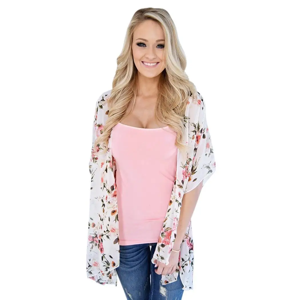 Buy Floral Sleeve Half Bikini Loose Women Blouse