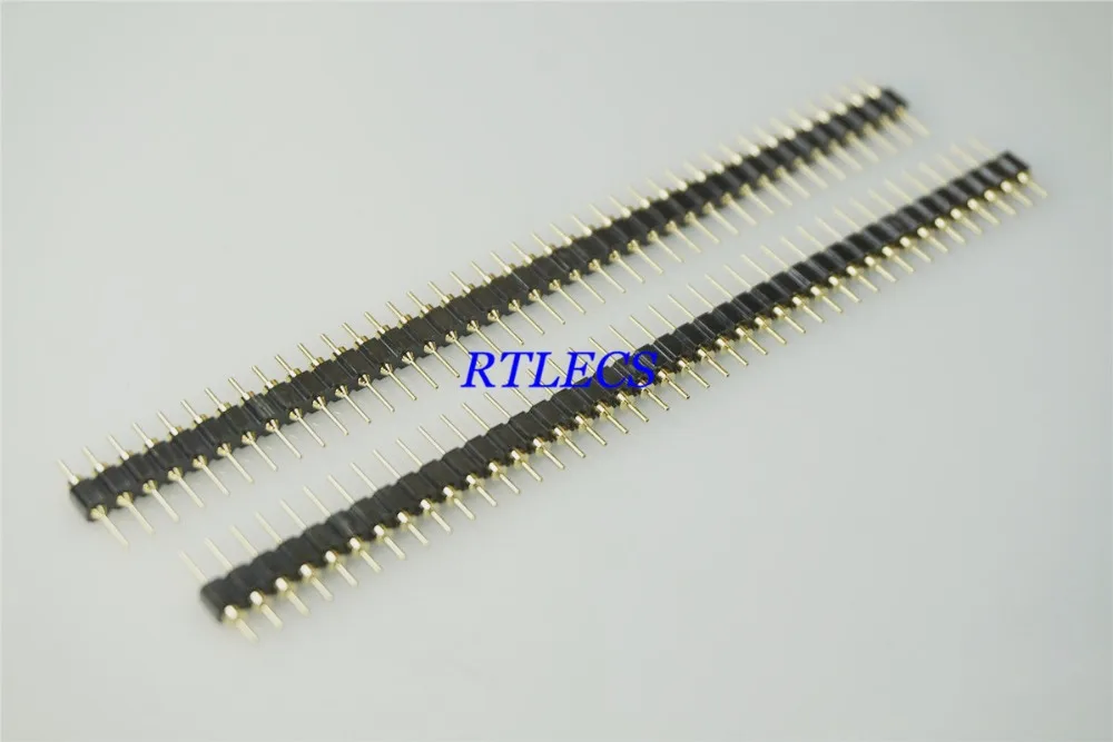 

2 pcs SIP 1X40 PIN Single Row ROUND PIN HEADER Male 2.54 MM PITCH Strip 0.6 mm Diameter Contact 0.5 mm Diameter Solder Tail Gold