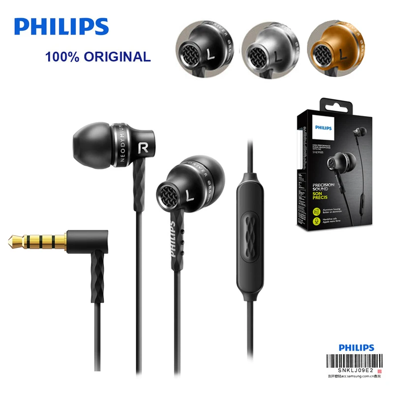 Оригинальная гарнитура Philips SHE9105 с наушниками 3 5 мм в ухо много цветов для samsung