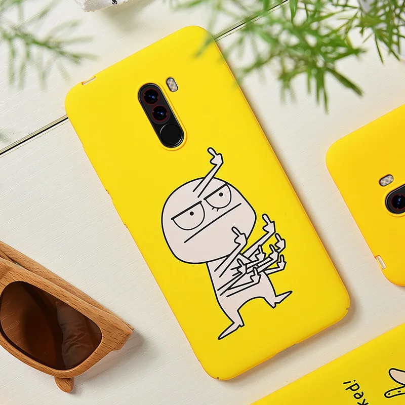 Hisomone Cute Animal Yellow Case For Xiaomi Pocophone F1 Mi A1 5X Hard Phone Case For Xiaomi Redmi 5 Plus 4X Note 5 Back Cover