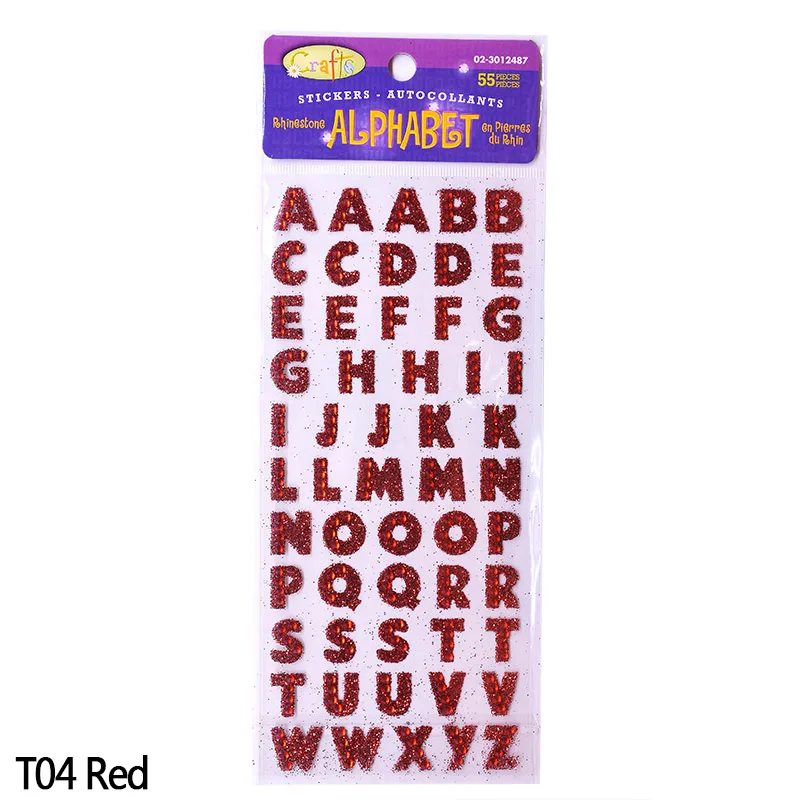 1 Sheet Glitter Alphabet Letter RhinestonesStickers Self Adhesive Gold/silver Words Stick On Scrapbooking DIY Handmade Book Deco - Цвет: T04