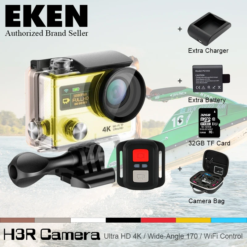 

New H3R Wifi Ultra HD 4K Video Wide Angle Sport Camera Dual Screen Wi-fi+2.4G Controller 1080p 60fps Gopro Hero4 action Camera