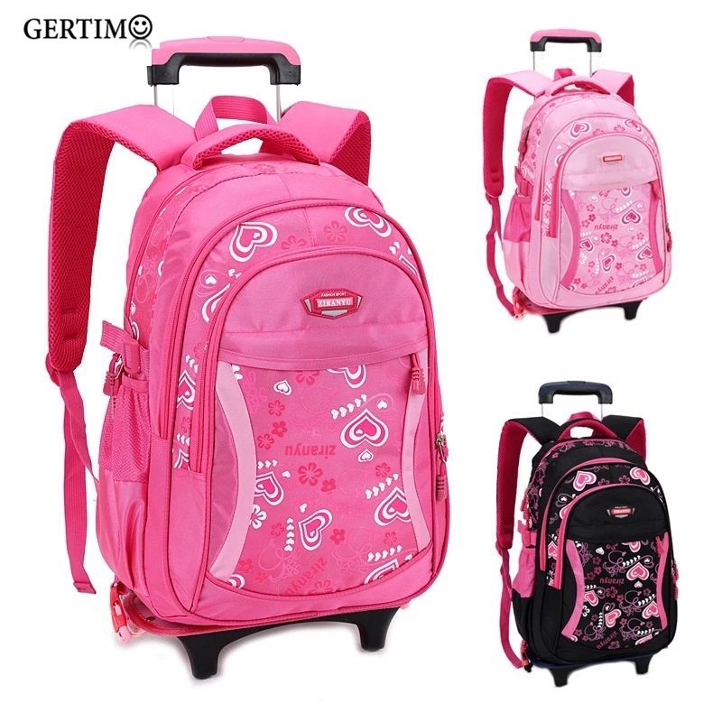 

Trolley Children School Bags for Girls Backpack Wheeled Kids Schoolbag Student Bags Mochila Infantil Bolsas Mochilas Femininas