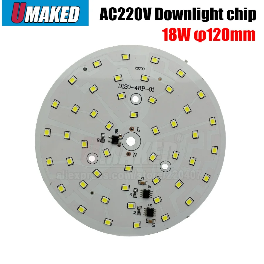 Переменный ток 220 В вниз светильник led pcb smd2835 интегрированный IC драйвер, 18 Вт 15 Вт 12 Вт 9 Вт 7 Вт 5 Вт 3 Вт для вниз светильник Diy