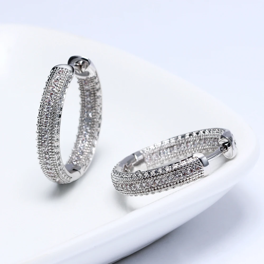 Красивые посеребренные серьги-кольца 24 мм, ювелирные изделия, классические ювелирные изделия, высокое качество, круглые женские серьги-кольца