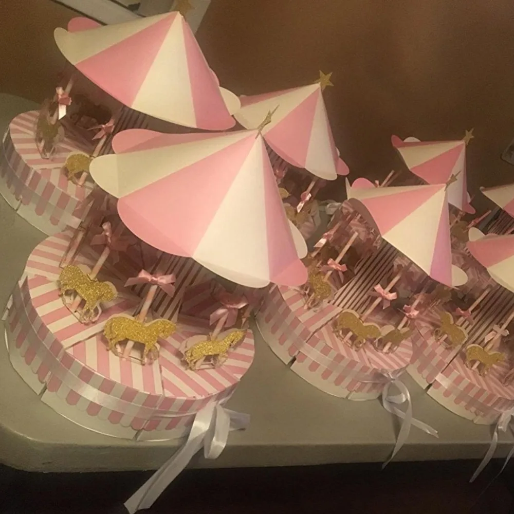 OurWarm Единорог вечерние карусели коробка конфет для детей день рождения ребенка душ Декор деревенский свадебный стол украшения аксессуары