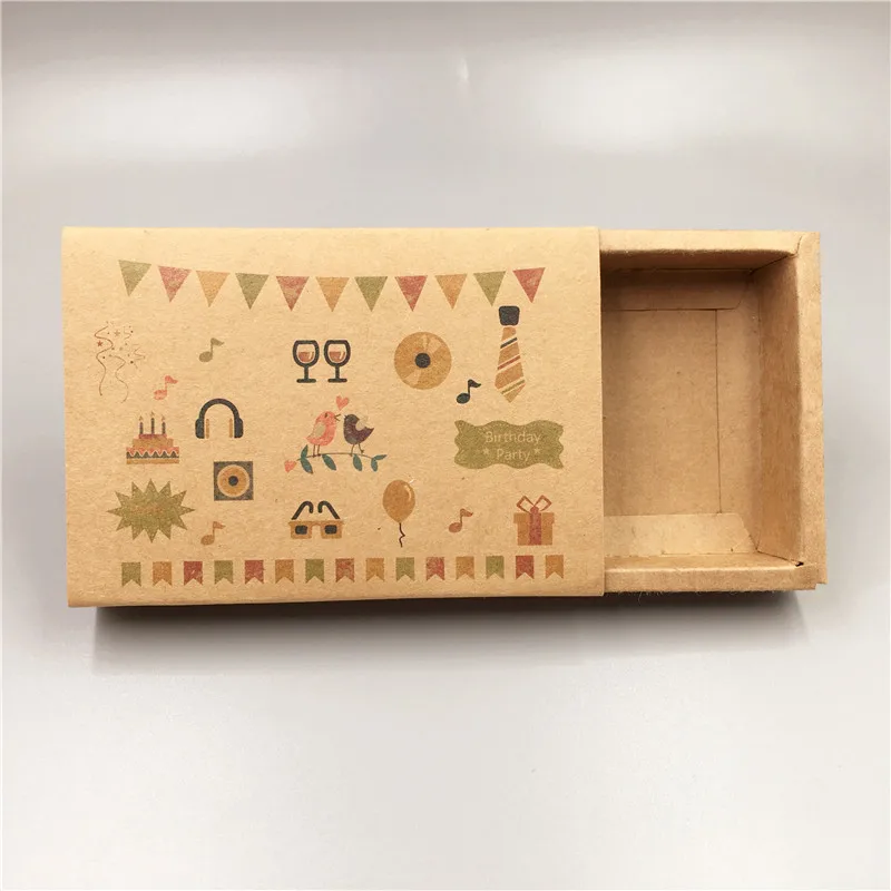 Новые горячие крафт-бумажные картонные ящики, упаковочные коробки, коробки для конфет для свадебной вечеринки, рождественские подарочные коробки ручной работы - Цвет: As the pic