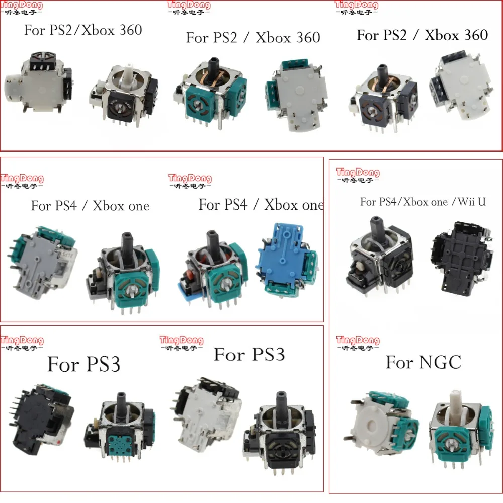 Запасные 3d стики TingDong 3pin 4PIN для PS3 PS4 XBOX 360 PS2 геймпад контроллера Xbox one|Джойстики| |