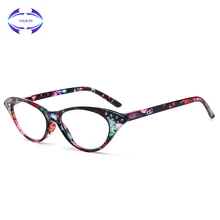 VCKA, кошачий глаз, женские очки для чтения, увеличительные защитные очки из поликарбоната, прозрачные, дальнозоркие, легкие, диоптрий+ от 1,0 до+ 4,0