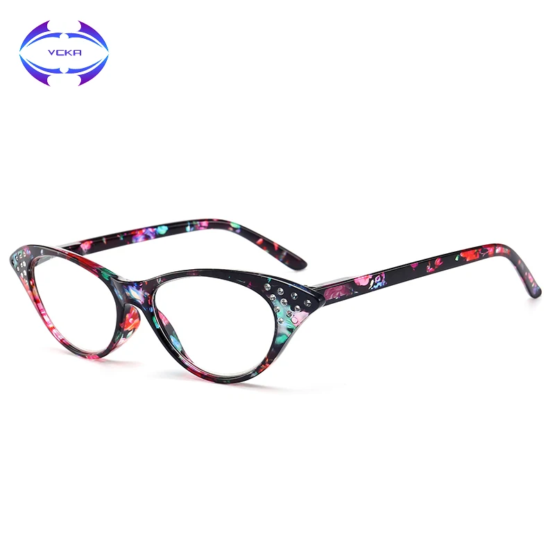 

VCKA Cat Eye Women Reading Glasses Magnifier Eyewear Polycarbonate Vision Clear Presbyopic Lightweight Diopter +1.0 to +4.0