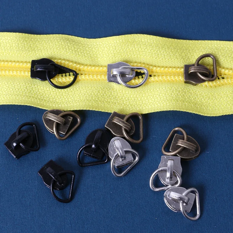 NEW 15pcs D Shape Zipper Head Sliders Zip Repair Kit Replacement For