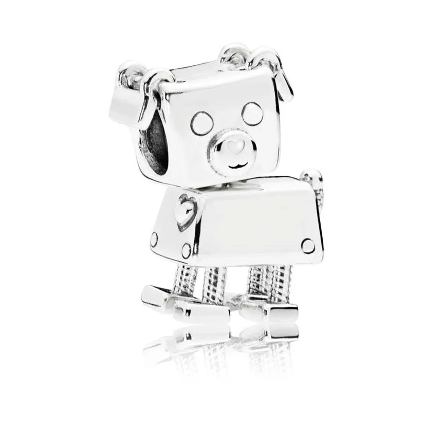 

2018 New Bobby Bot Gog Charm 925 Sterling Silver Robot Dog Charm Fit pandora Bracelet Charm DIY Jewelry