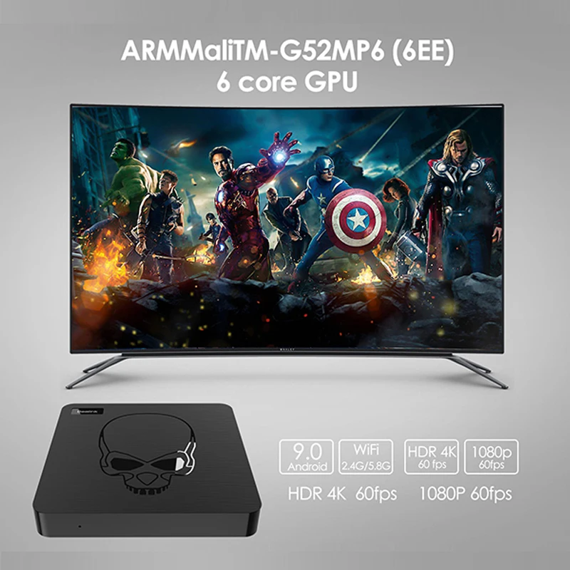Голосовое управление GT король Смарт ТВ BOX android 9 0 Amlogic S922X 4G DDR4 sd карты до 64 Гб памяти