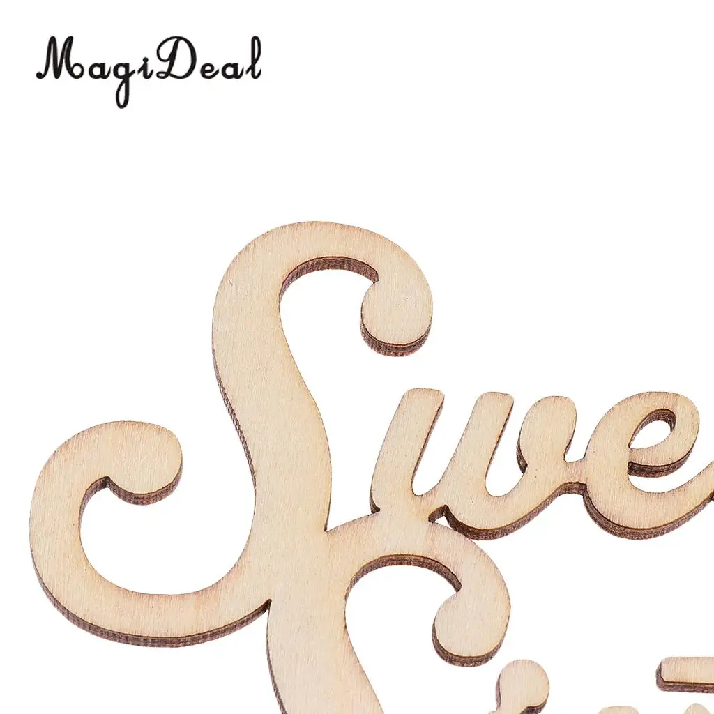 MagiDeal Delicate Design 1Pc Rustic Wooden Sweet Sixteen Cake Topper 16th Birthday Party Cake Decoration 15.5 x 13 x 0.4cm Brown