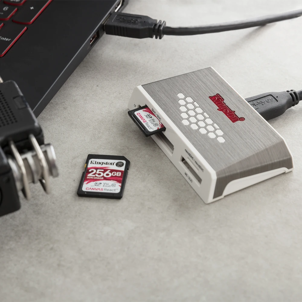 Kingston FCR-HS4 tarjeta Micro SD lector USB 3,0 de todo-en-uno externa CF TF lector de tarjeta Microsd USB 2,0 Mulfunsctional adaptador USB - 4