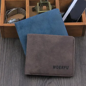 

2 Color High Quality Male Retro Matte PU Leather Wallets Men Wholesale Short Dollar Pouch Card Holders Purse Pocket Money Bag