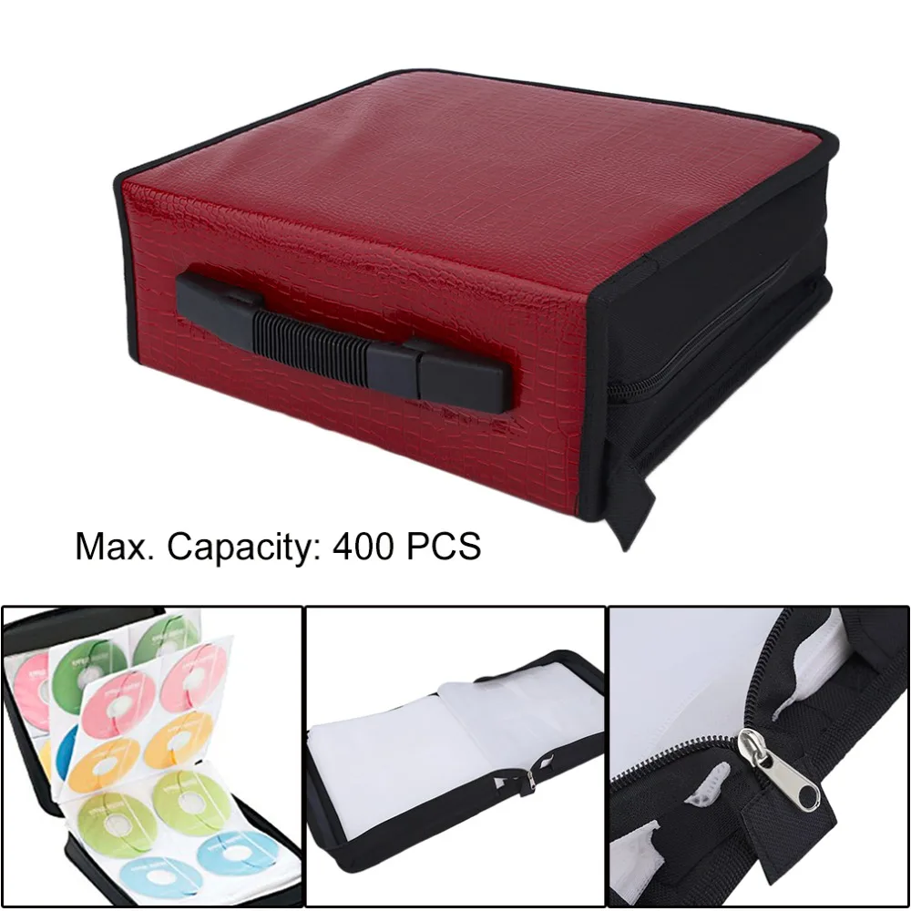 

Capacity 400 Disc CD DVD Storage Bag Disc Organizer Holder Media Carry Box Case Portable Wallet Cover Bag Drop Shipping