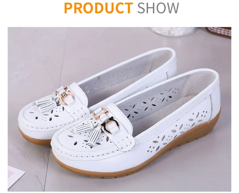 Casual shoes flats female fashion women summer genuine leather slip on women shoes loafers solid comfortable shoes woman