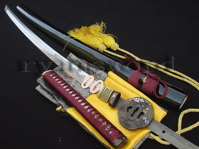 Высококачественная сложенная сталь+ 1095 углеродистая сталь японский самурайский меч катана