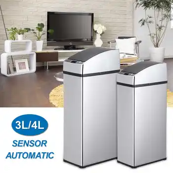 

3L/4L Universal Smart waste bin touchless sensor automatic dustbin mini kitchen Stainless Steel trash Table waste bin