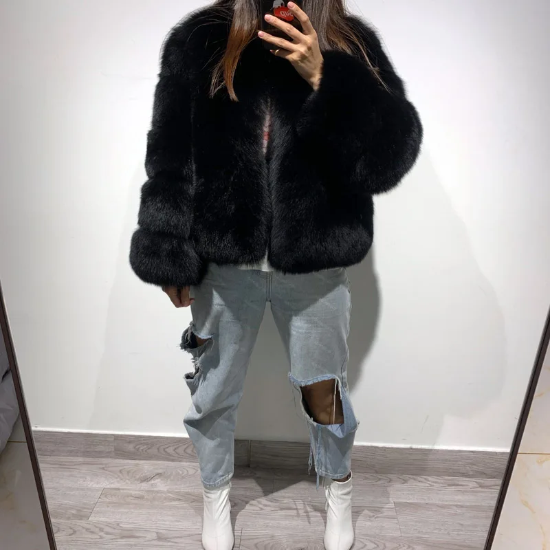 

women natural fur jacket ladies real fur jacket fox fur coat