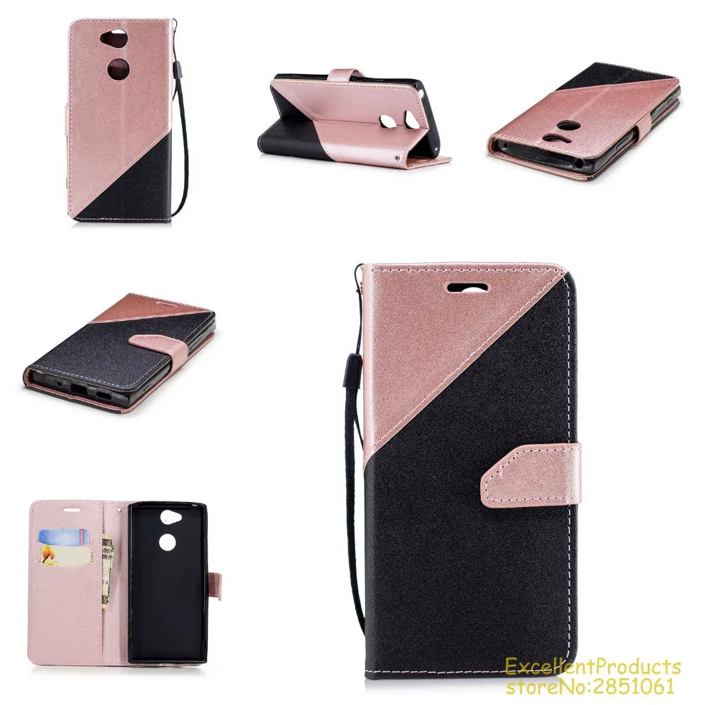 Для Coque sony Xperia XA2 Роскошные магнитных флип бумажник PU кожаный чехол для Дело Капа