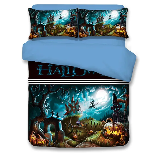 3D Halloween Bedding Set Pumpkin Party Bedding Black Halloween Childern