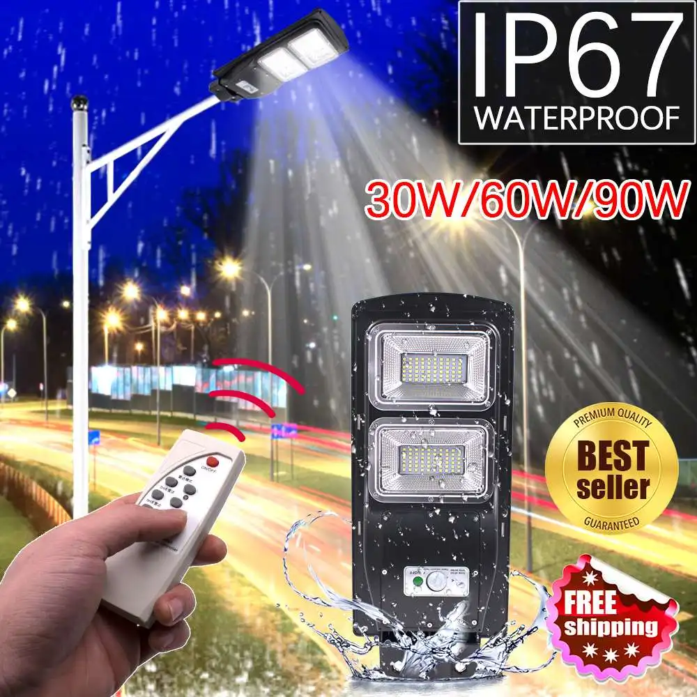 

60W 120 LED Solar Lamp Wall Street Light R adar Induction Outdoor Timing Lamp+Remote Waterproof Security Lamp for Garden Yard