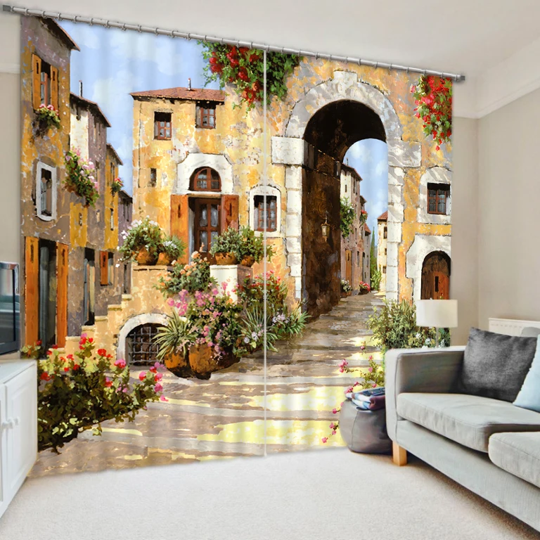 

Classical architecture photo print blackout curtains