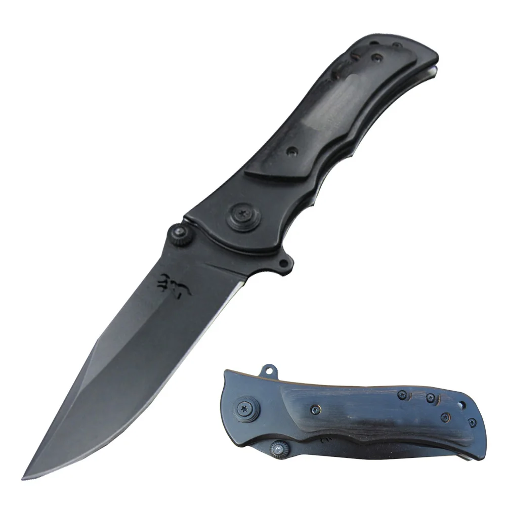 Сова OD025 дамасский Тигр открытый складной нож Сокол Карманный нож ручка охотничий нож тактические ножи выживания кемпинг - Цвет: Black