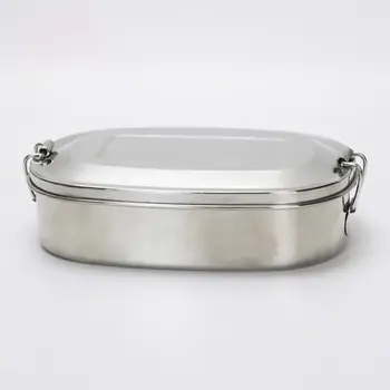 

Square Stainless Steel Lunch Box with Buckle Leak-Proof Food Container Bento Box For Kids