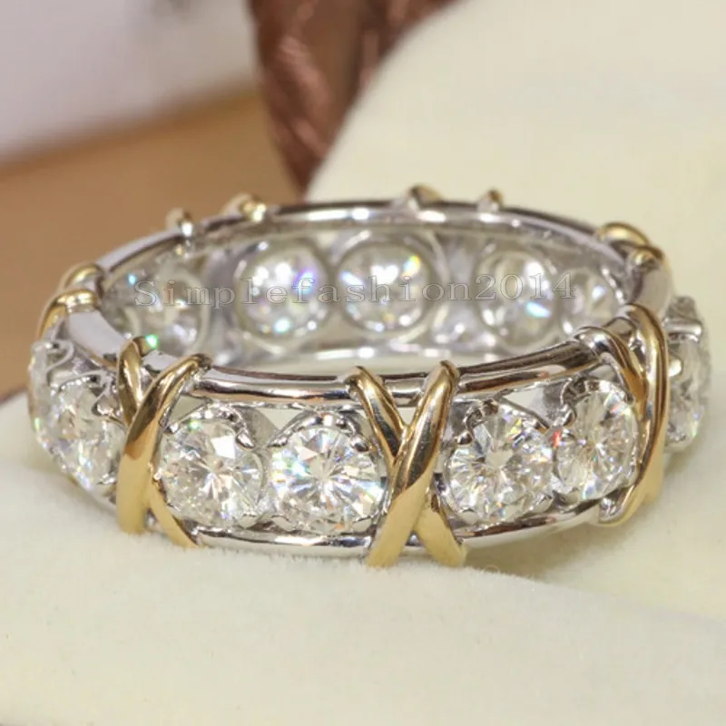 new jewelry eternity women 3mm stone 5a zircon birthstone 10kt yellow white gold filled wedding ring engagement band sz 5 11 - Discount Wedding Rings Women new jewelry eternity women 3mm stone 5a zircon birthstone 10kt yellow white gold filled wedding ring engagement band sz 5 11 - Discount Wedding Rings Women