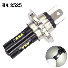 Kongyide luz do carro 1pc h4 60w xbd 12 led nevoeiro lâmpadas de alta potência 6000k luz nevoeiro h4 2525 1960lm branco ap23
