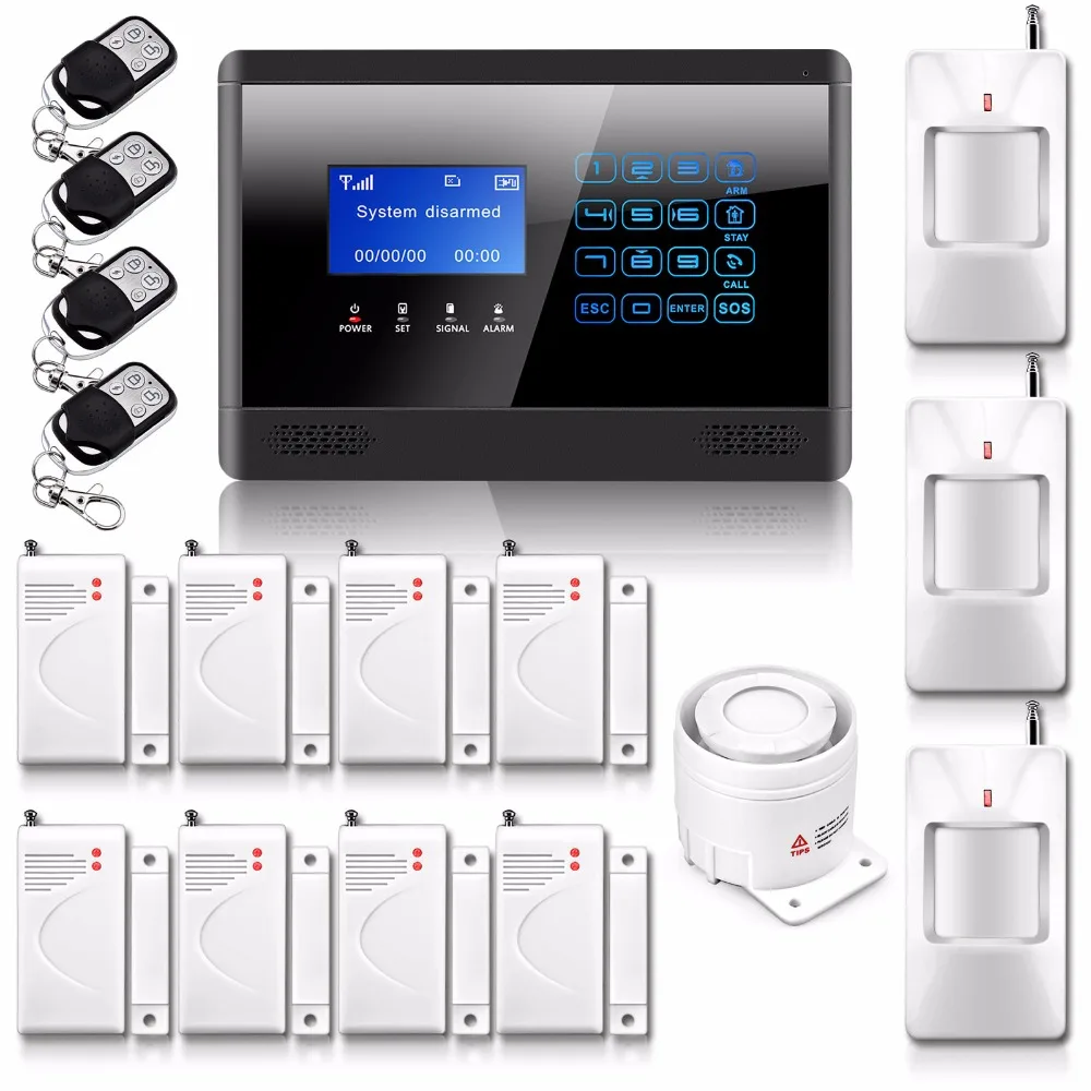 Security Alarm Kit Wireless& Wired GSM SMS Home House Security Inturder