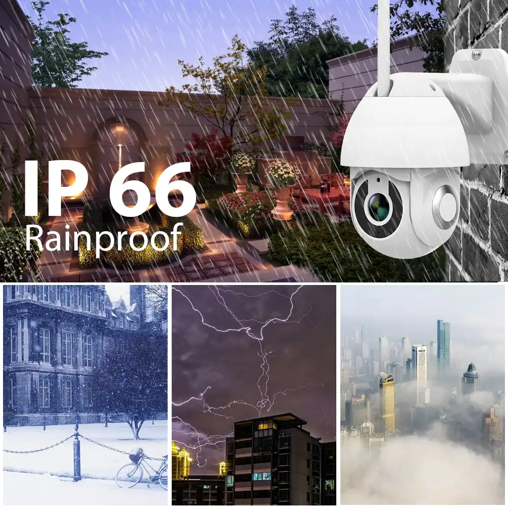 Tuya-cámara de seguridad IP de 1080P, Wifi, inalámbrica, domo de velocidad para exteriores, Pan red CCTV, vigilancia