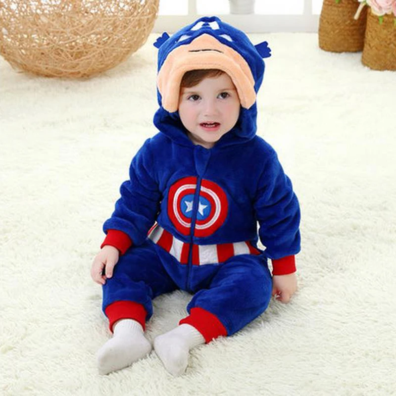 newborn girls clothes coral polar fleece winter baby overalls boy cartoon infant clothing Meninas bear down