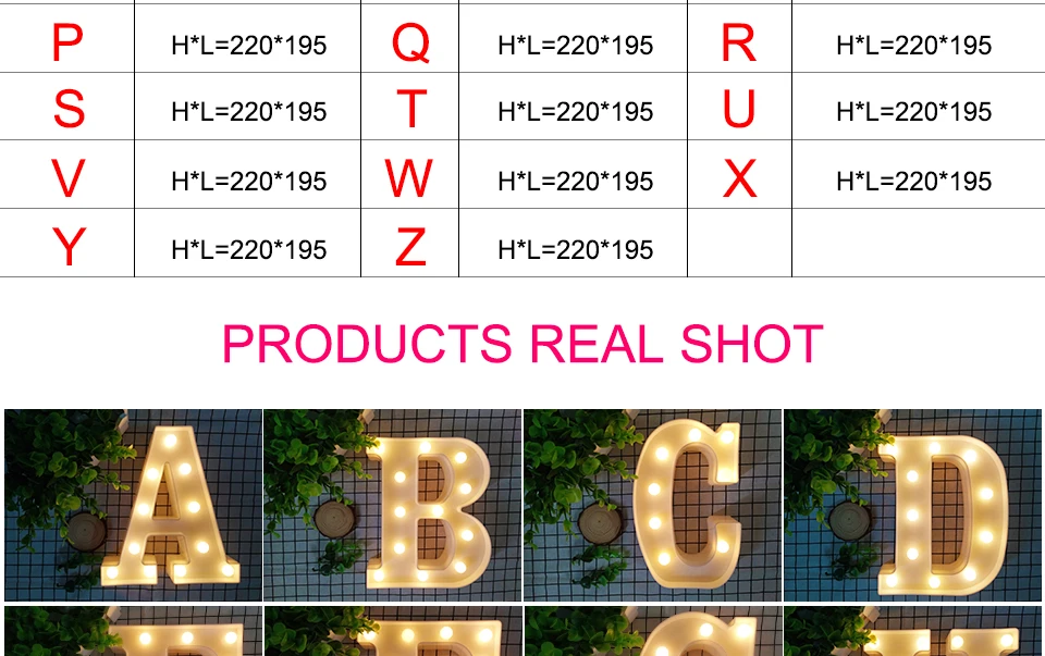 A-Z Alphabet Letter 3D LED Table Light Symbol Indoor Decoration Chirstmas Wedding Party Marquee Sign Romantic Display wall lamp (7)