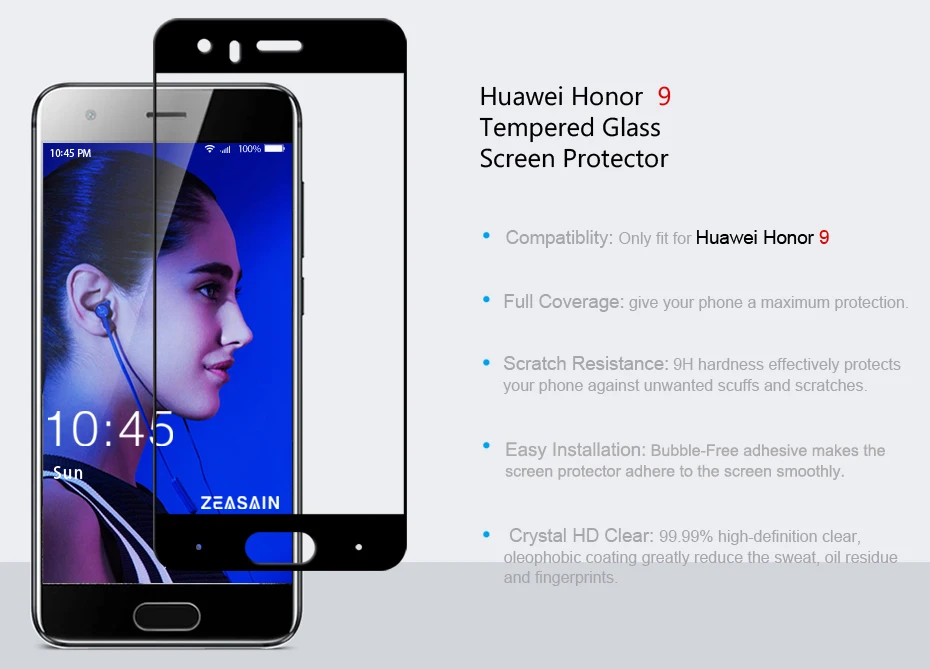2 Pack Original ZEASAIN 2.5D 9H Full Cover Tempered Glass Screen Protector For Huawei Honor 9 Honor9 Protective Glass Film (5)