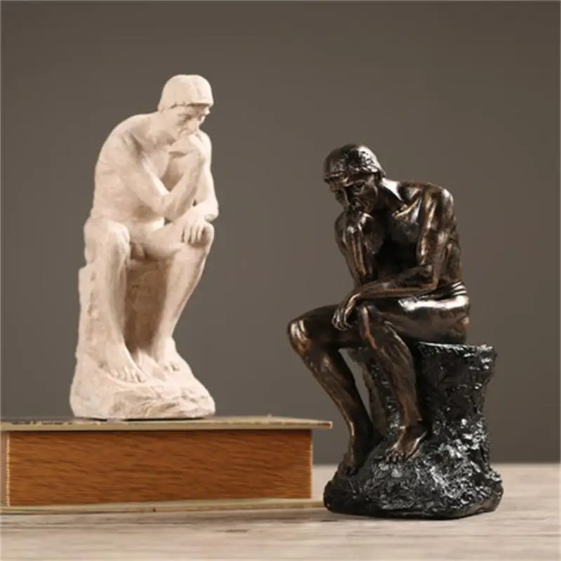 Rodin the Thinker статуя и скульптура Изобразительное искусство мужская фигура в Стиле Ню Европейская Статуэтка из смолы украшение дома ремесла подарок