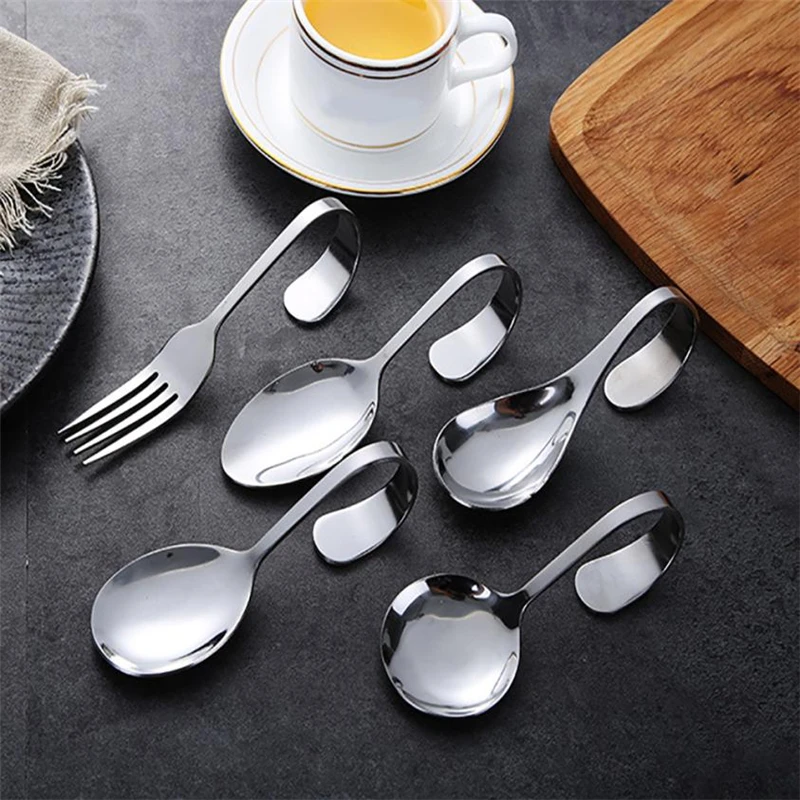 2018 1pcs Bending Bear Spoon Long Handle Spoons Flatware Drinking Tools