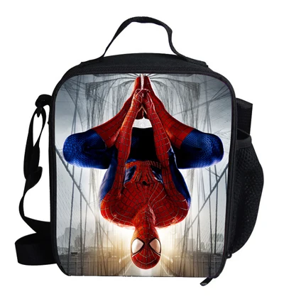 Популярная детская сумка для ланча с человеком-пауком для мальчиков, Детская классная Сумка для пикника с принтом СУПЕРМЕНА для девочек, утепленная сумка для ланча - Цвет: SML27