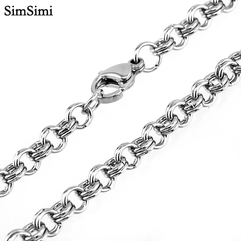 

Double Loop Rolo Necklaces 16"-29" Stainless Steel 4mm Width Double Circle Chains Wholesale Chain for Women 10pcs