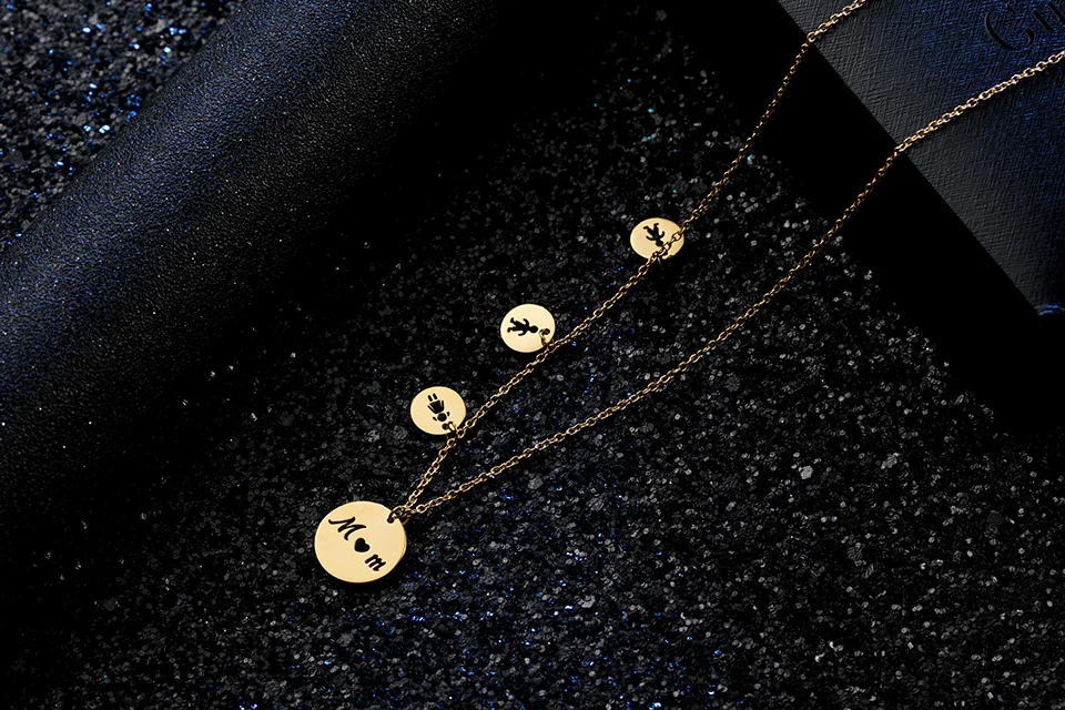 Женское Ожерелье из нержавеющей стали, ожерелье для мамы, дочки и сына, женское золотое ожерелье для мальчиков и девочек, серебряные ожерелья, ювелирные изделия для мамы