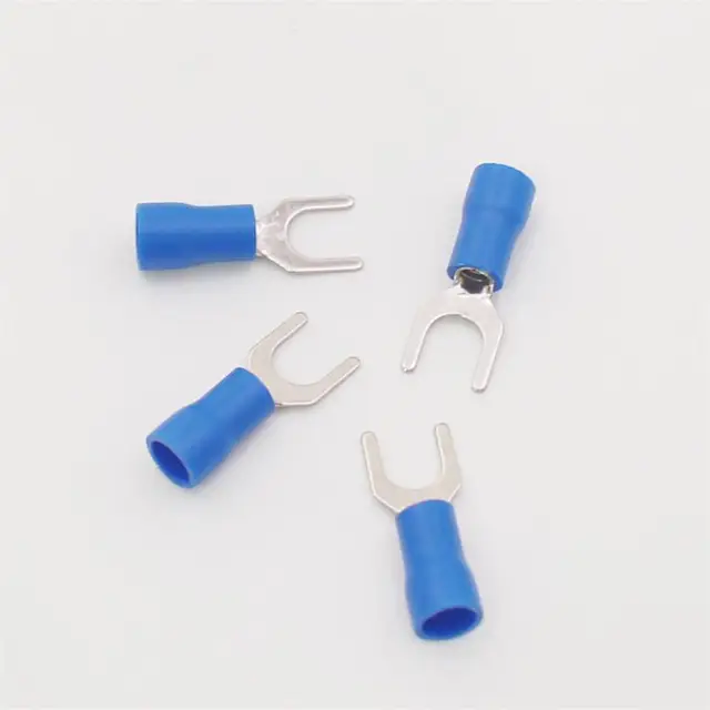 SV2-4 Blue Furcate Cable Wire Connector 100PCS/Pack Furcate Pre-Insulating Fork Spade 16~14AWG Wire Crimp Terminals SV2.5-4 SV Cable Accessories Cable Lug cb5feb1b7314637725a2e7: SV2-3|SV2-3.5|SV2-4|SV2-5|SV2-6|SV2-8