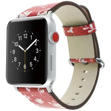 Christmas print leather band for apple watch series 4 3 2 1soft pu Leather Replacement strap for Apple watch 44mm 42mm 40mm 38mm