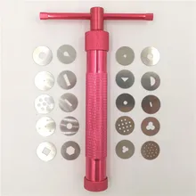 Perfeito ouro rosa argila bolo escultura arma com 20 dicas argila artesanato açúcar pasta extrusora fondant bolo escultura ferramenta de polímero